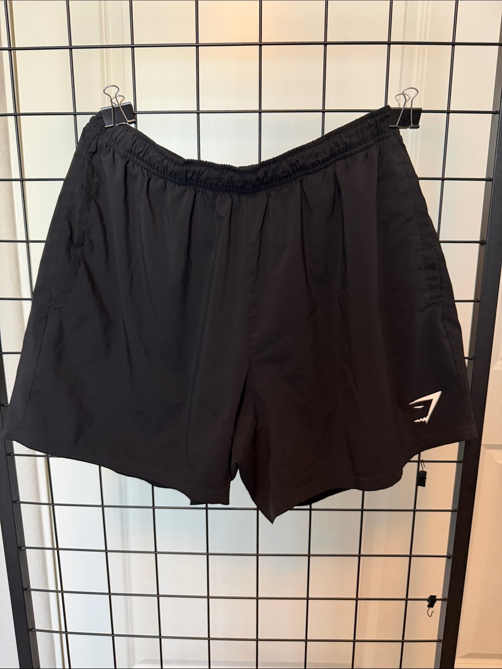 Gymshark Black Athletic Training Shorts with White Logo